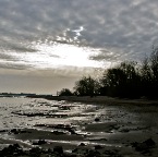 20140322 Laag water en een glimmend strand