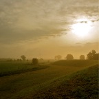 20140908 Ochtendwandeling, de zon door de mist